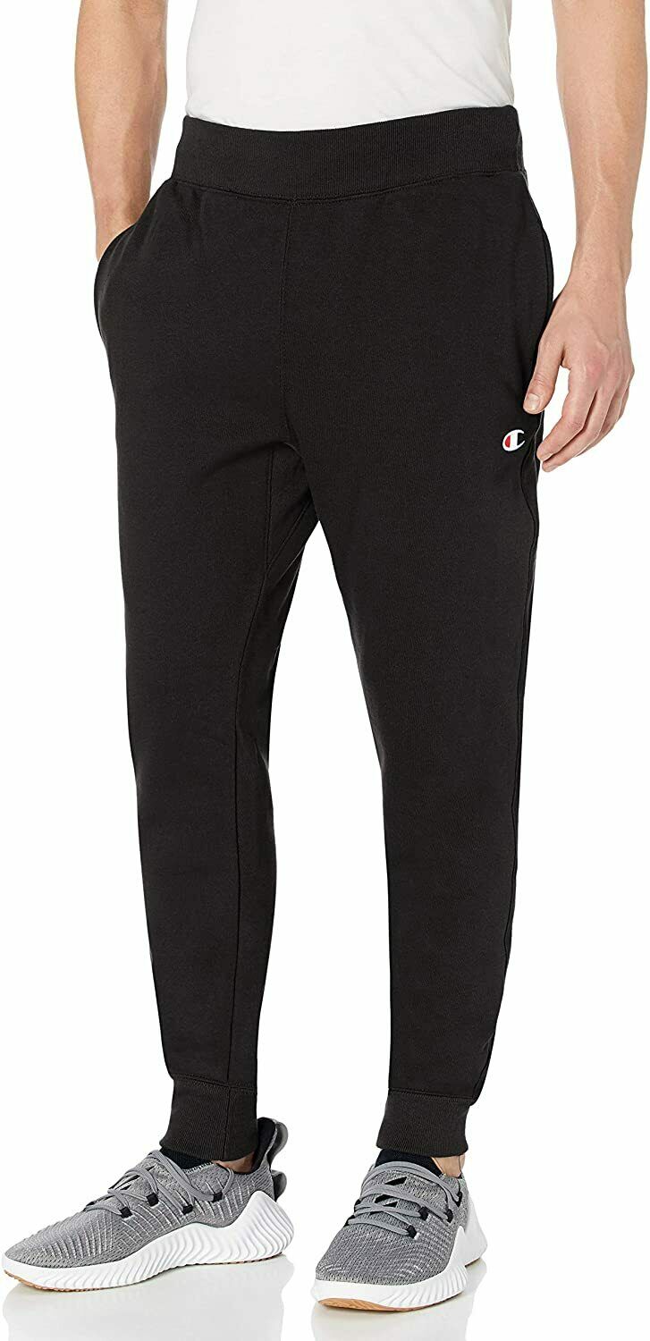 Champion LIFE Men's Black Reverse Weave Joggers with C Logo