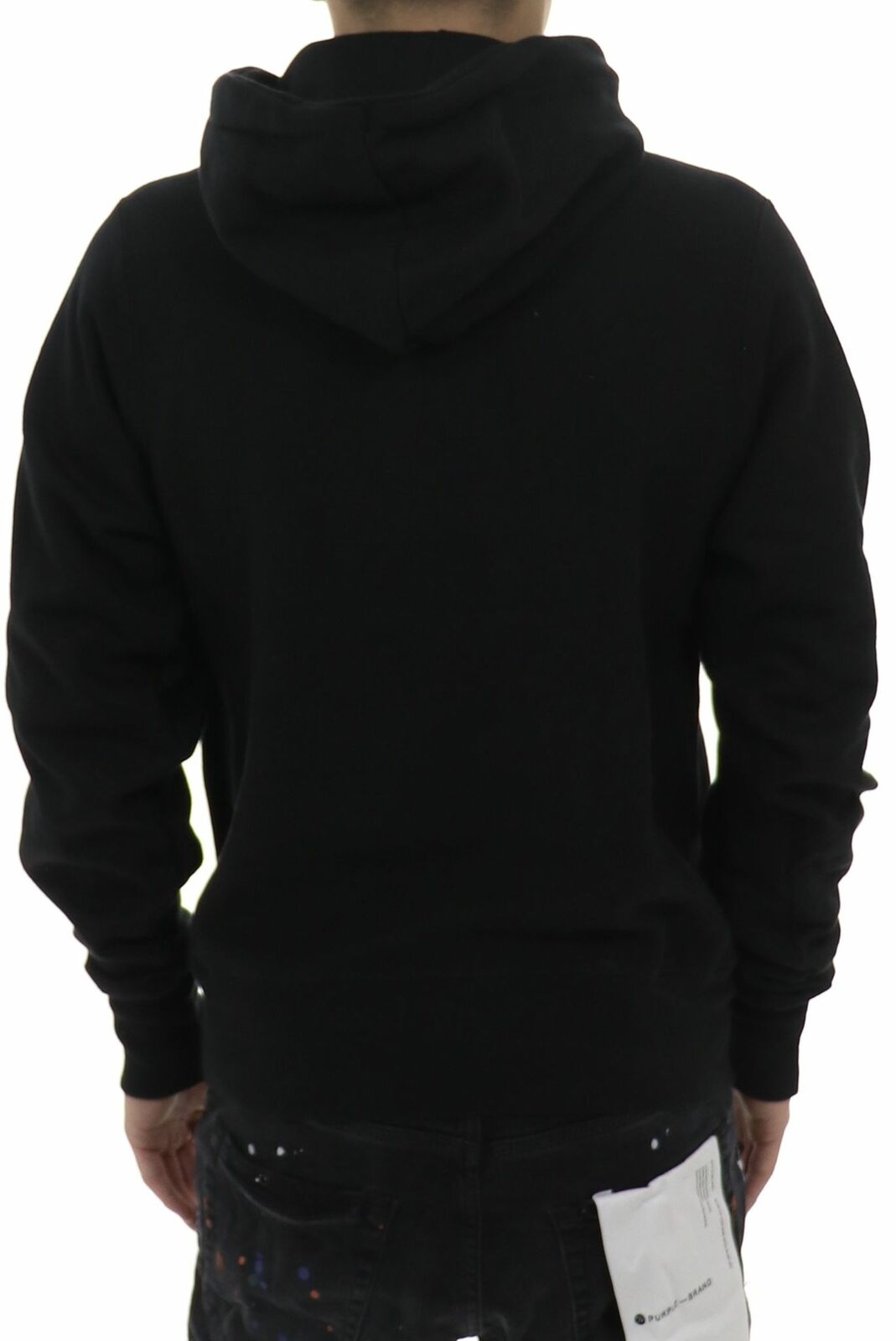 Men`s Champion Life Black Reverse Weave Hoodie Ombre Block Applique Logo