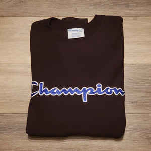 Champion Mens Life Reverse Weave Script "Champion Logo" Crew Neck Sweatshirt