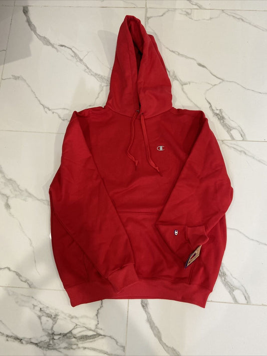 Champion Mens's Super Fleece Cone Hood Embroidered C Logo Scarlet Red