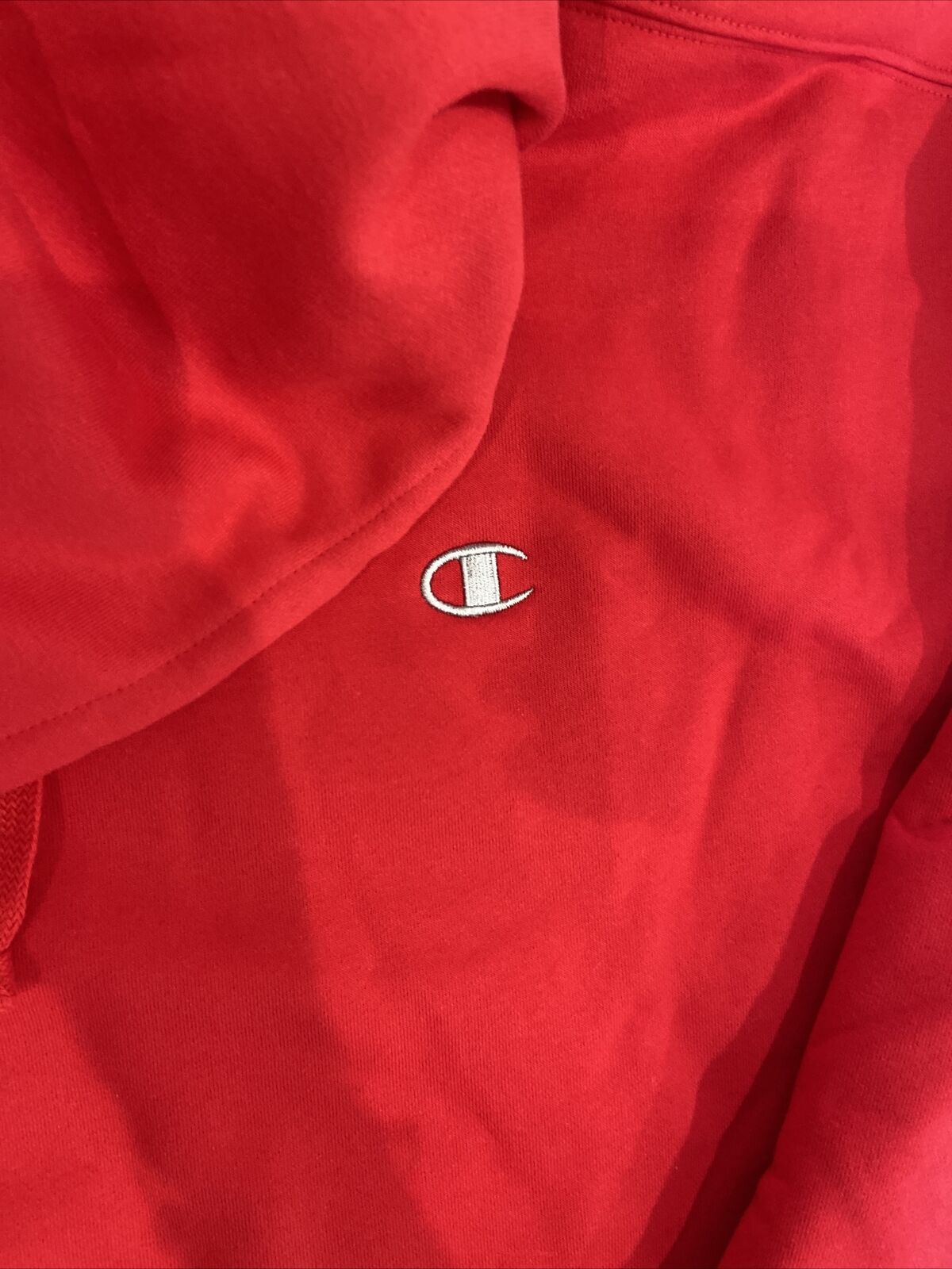 Champion Mens's Super Fleece Cone Hood Embroidered C Logo Scarlet Red