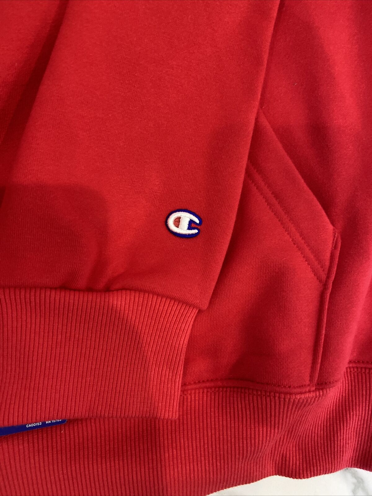 Champion Mens's Super Fleece Cone Hood Embroidered C Logo Scarlet Red