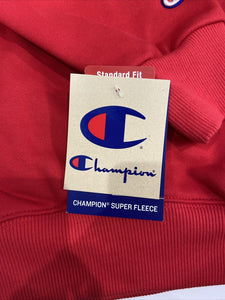 Champion Mens's Super Fleece Cone Hood Embroidered C Logo Scarlet Red