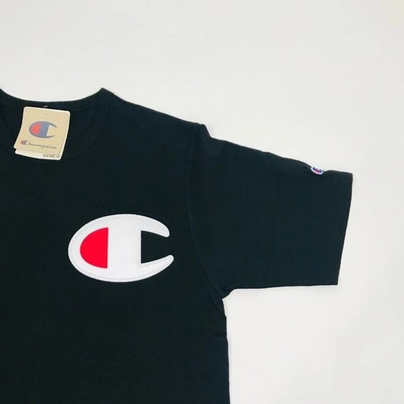 Champion Men's Heritage Tee BIG C LOGO T-SHIRT --Black