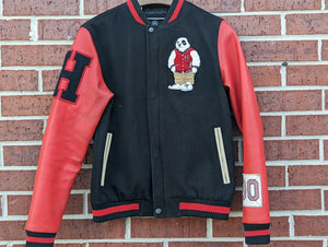 Hudson Outerwear Panda Mens Varsity Jacket Red/Black