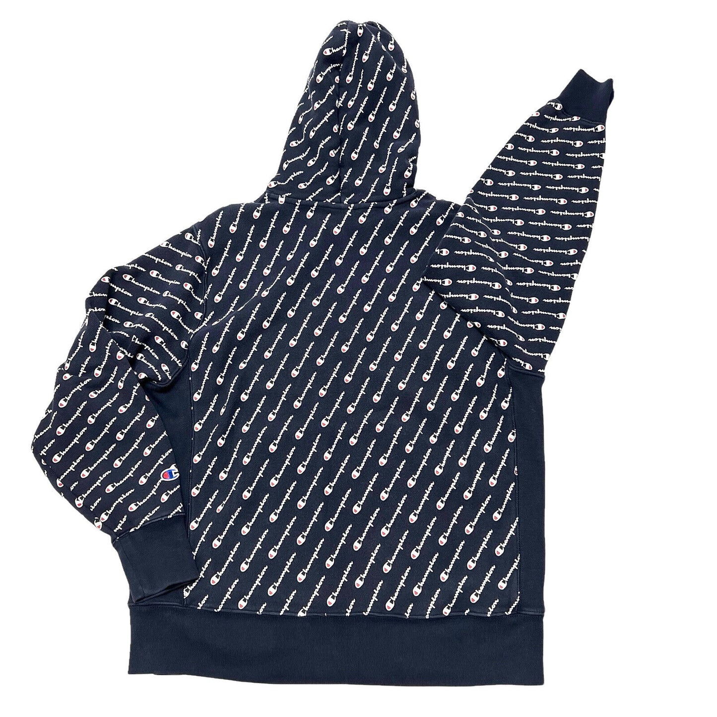 Mens Champion Navy Reverse Weave Pullover Hoodie "All Over Print"