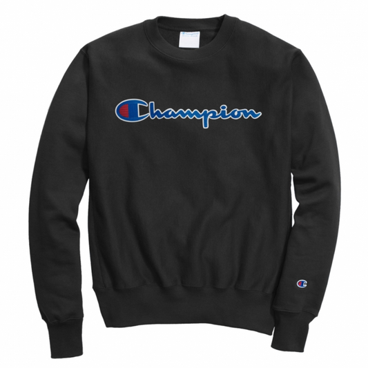 Champion Mens Life Reverse Weave Script "Champion Logo" Crew Neck Sweatshirt