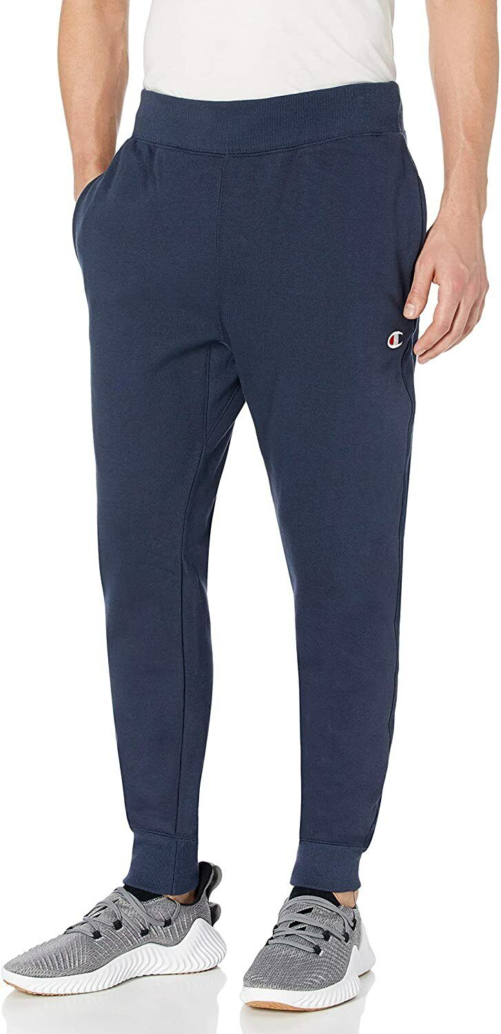 Champion LIFE Men's Navy Reverse Weave Joggers with C Logo