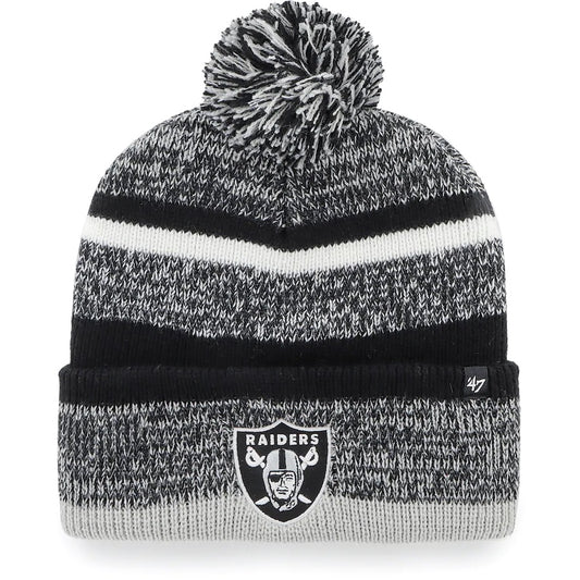 '47 Las Vegas Raiders Black Northward Cuffed Knit Hat with Pom