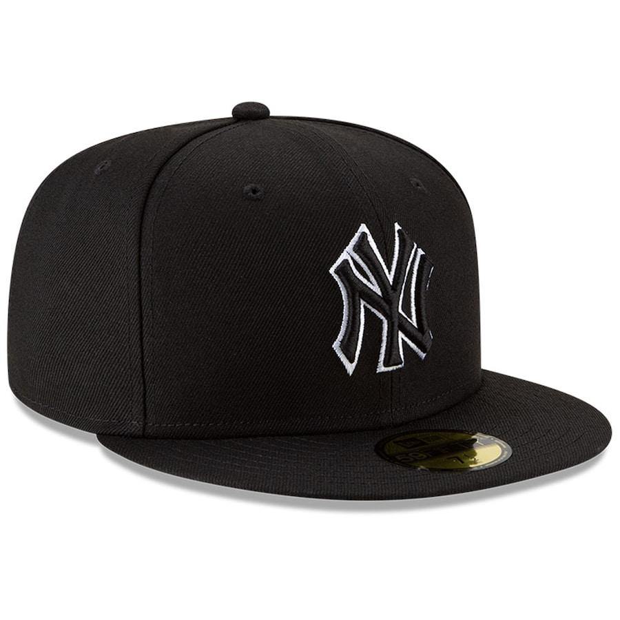 New York Yankees New Era B-Dub 59FIFTY Fitted Hat - Black 7 5/8