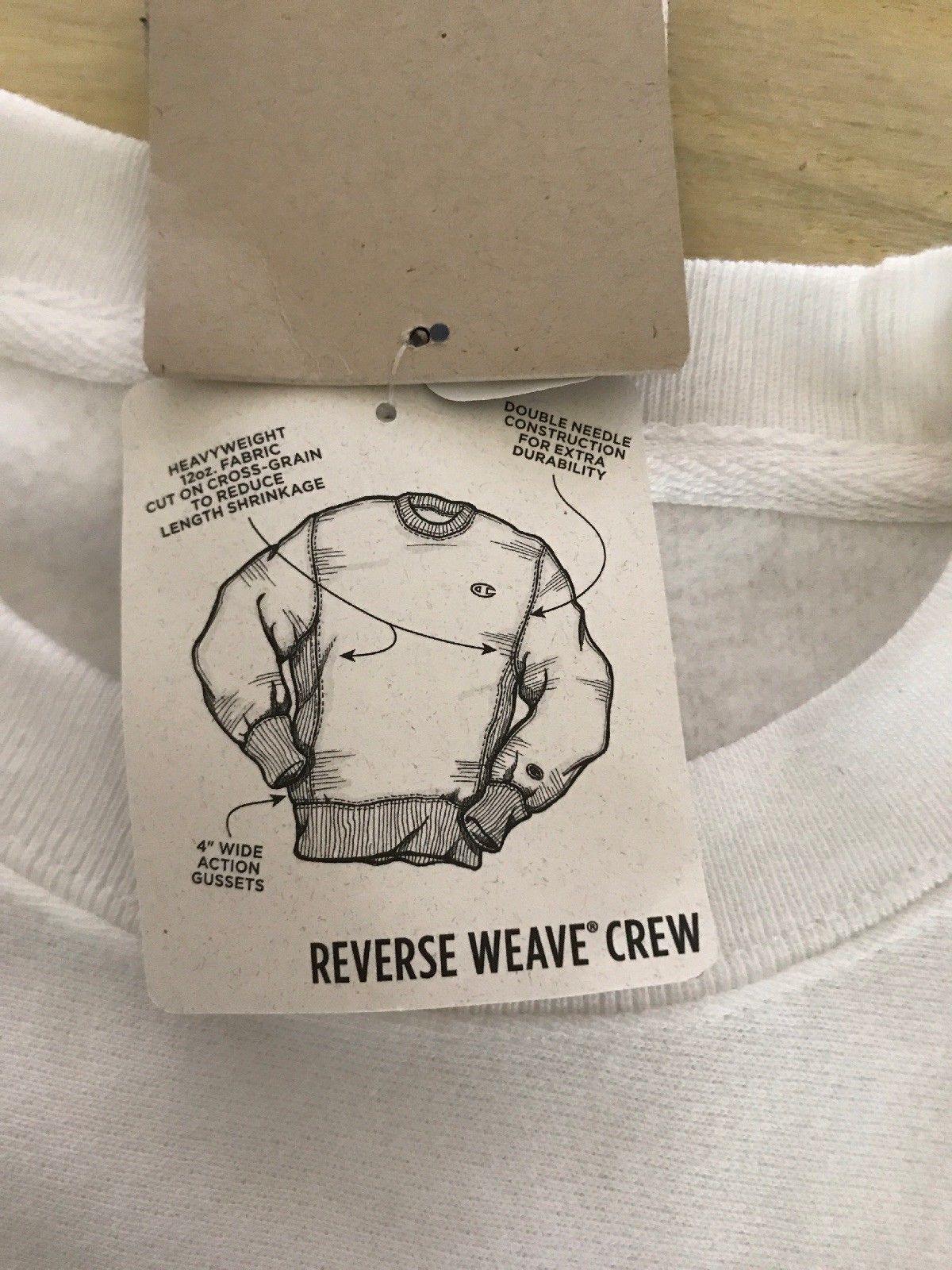 Mens White Champion Reverse Weave Pullover Sweatshirt Champion LOGO - City Limit NY